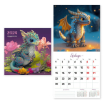 Календарь на скрепке 2024 Символ года «Дракон-Цветы» 29*29 см