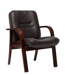 Кресло для посетителей Minister D коричневая кожа