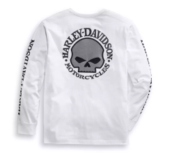 Лонгслив Skull Long Sleeve Tee - White Harley-Davidson