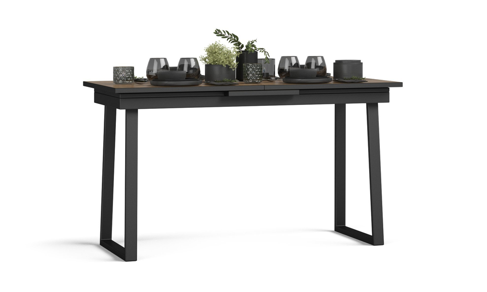 Обеденный стол ЛОФТ Slide NEW Крафт табачный, Чёрный (снят с продажи)