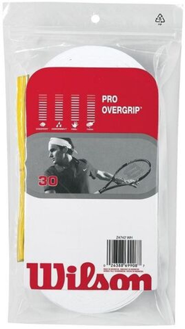Намотки теннисные Wilson Pro Overgrip 30P - white