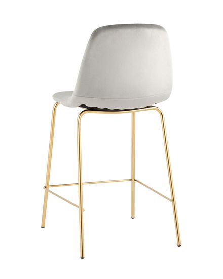 Стул полубарный Валенсия SN, велюр серый, золотые ножки 2 шт