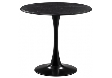 Стол деревянный Woodville Тулип 90х73 мрамор черный, черный, ножки черные