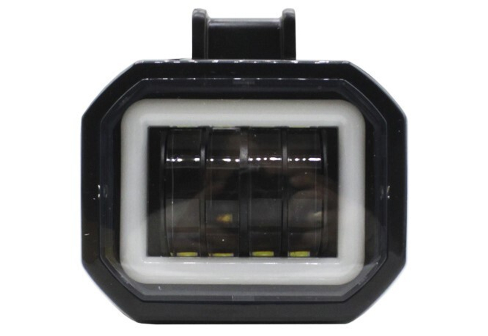 Прожектор LED-СТГ -прямоуг 40W ( 70*60*50) 4Lenz+ДХО пара NTS (40W-S-RING-W) (срез углы)