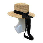 Канотье солома с черной лентой и бантиком