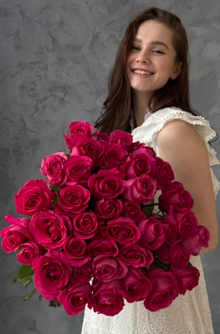 25 роз PINK FLOID под ленту Розовая пантера 💕