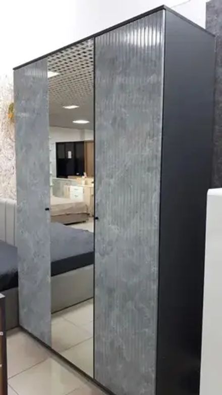 Шкаф 3-х створч. "Оливия" (графит/мрамор глянец), МФ Миф, г. Пенза