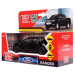 Модель ин. мет. "Ford Ranger Пикап" 12см. черный, открыв. двери, коробка (Технопарк)