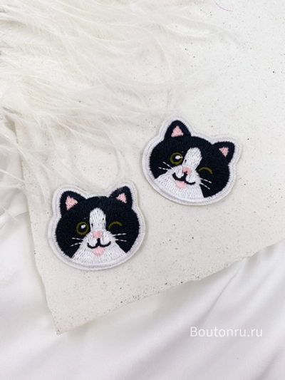 Нашивка пришивная "Кот-черный"