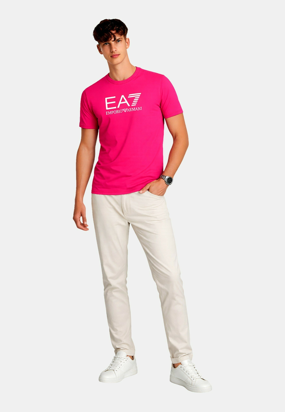 EA7 Emporio Armani UNISEX - Футболка с принтом - Розовый