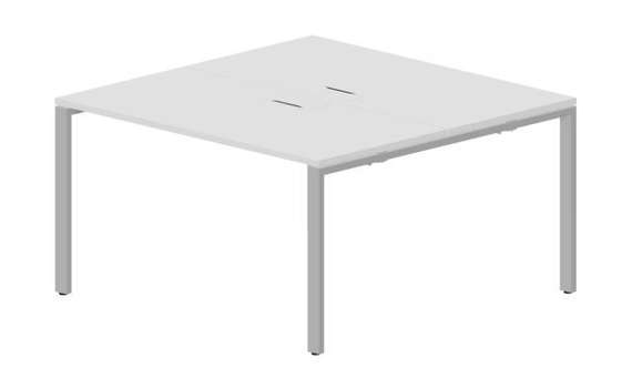 Составной стол Strike на 2 рабочих места 1380х1366х750мм (2 металлических аутлета)