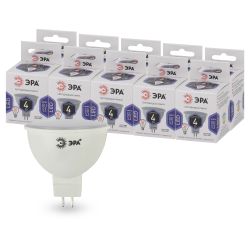 Лампа светодиодная ЭРА STD LED MR16-4W-860-GU5.3 GU5.3 4Вт софит холодный дневной свет | Лампы cветодиодные Точечные (Софиты) (MR, PAR)