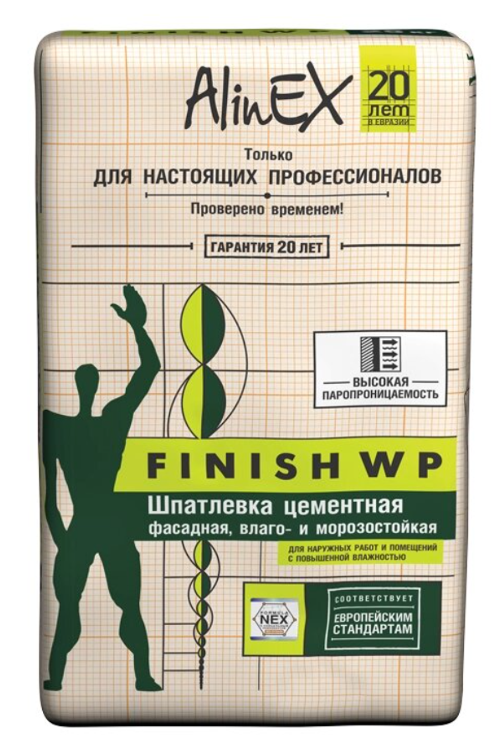 ШПАТЛЕВКА ALINEX FINISH WP ЦЕМЕНТНАЯ 25КГ