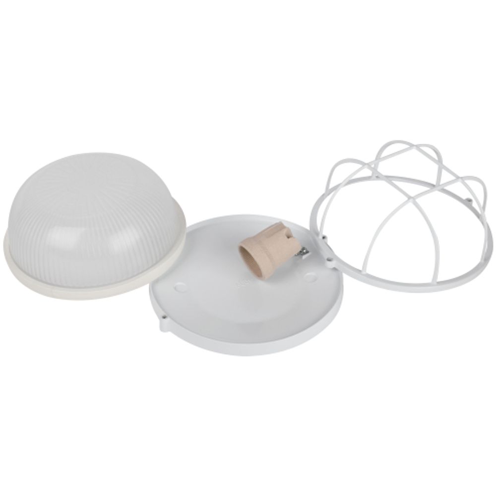 Светильник ЭРА НБП 03-60-002 Акватермо алюминий/стекло решетка IP54 E27 max 60Вт D176 круг белый