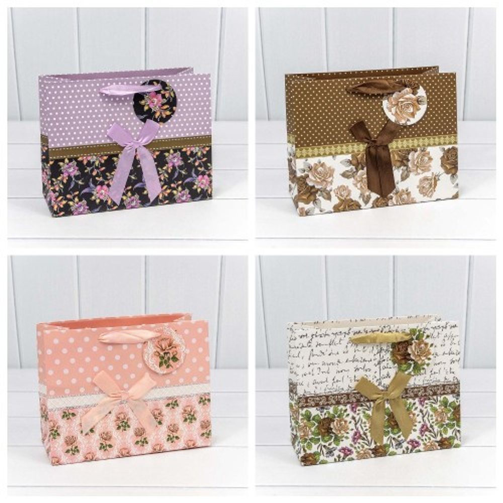 Пакет подарочный 23х18х10см Премиум "Люкс" (Микс)