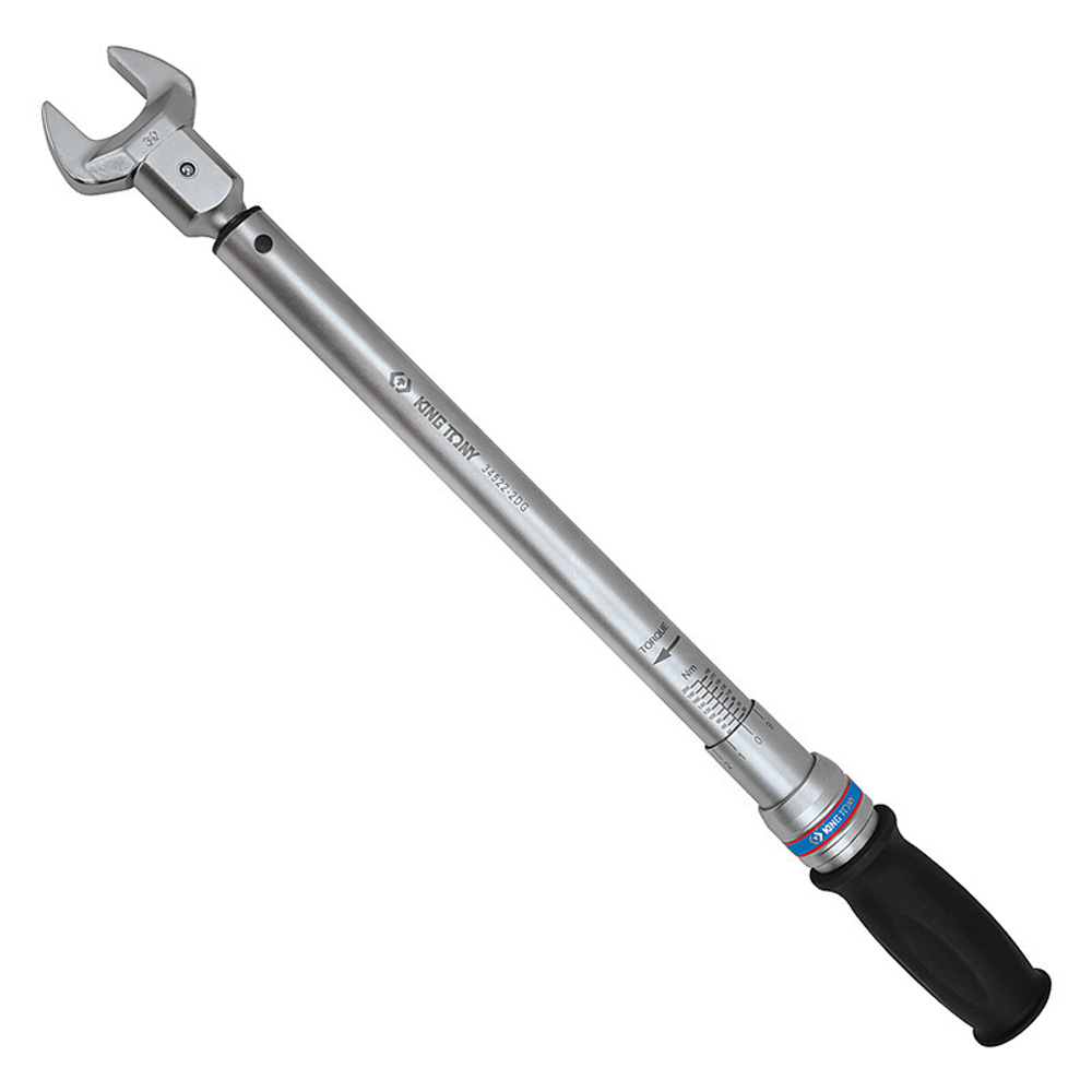 KING TONY (345202D11MR) Динамометрический ключ серии "FIT", 1/2" с набором рожковых насадок 13-30 мм, 40-200 Нм, кейс