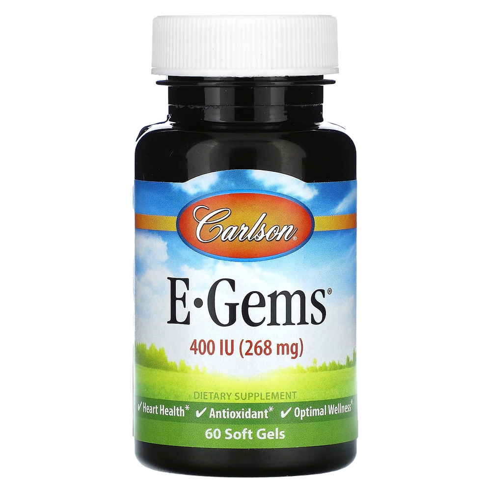 Carlson, E-Gems, 400 МЕ (268 мг), 60 мягких таблеток