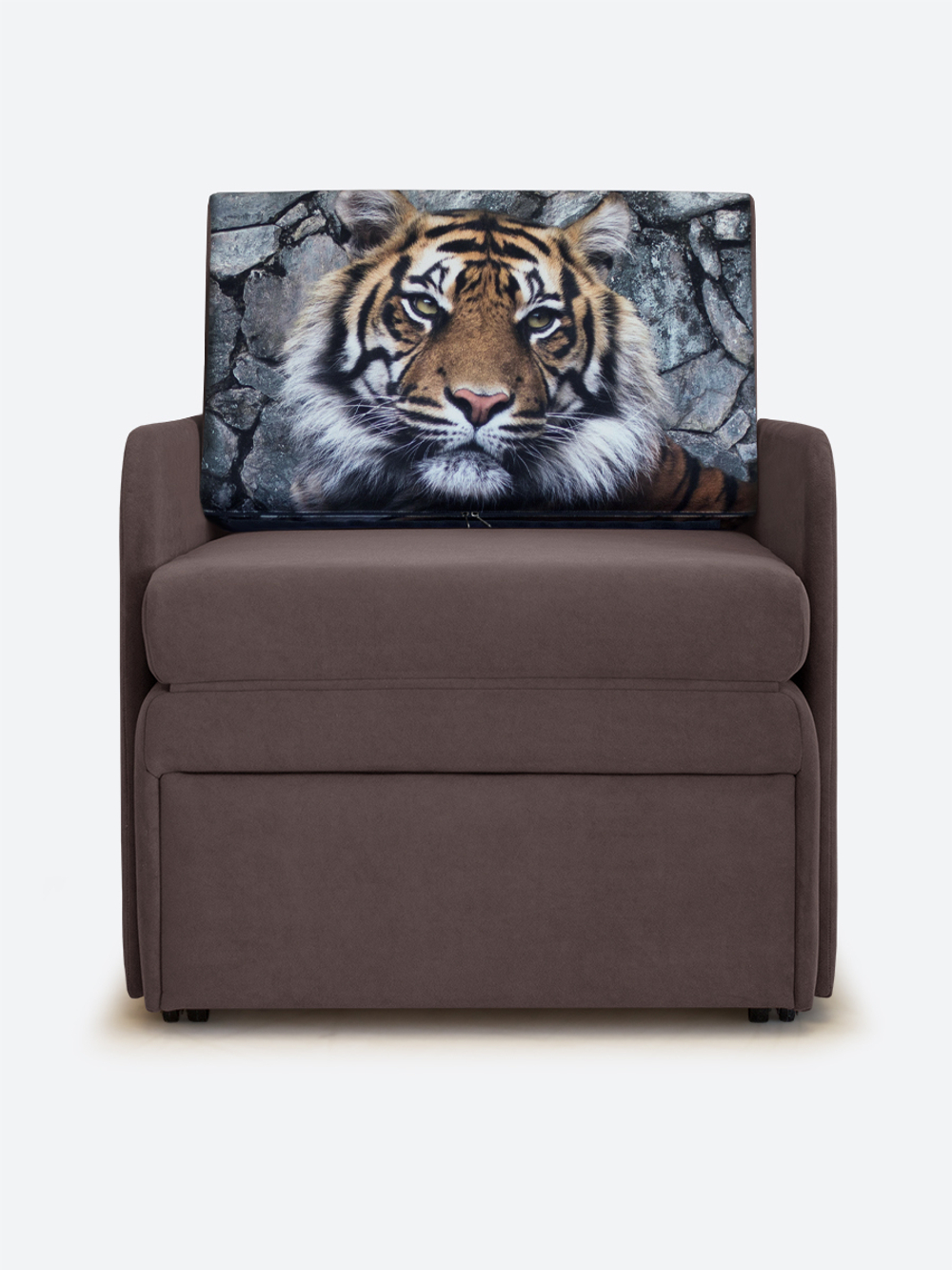 Кресло-кровать "Миник" с подлокотниками Dream Chocolate купон Тигр