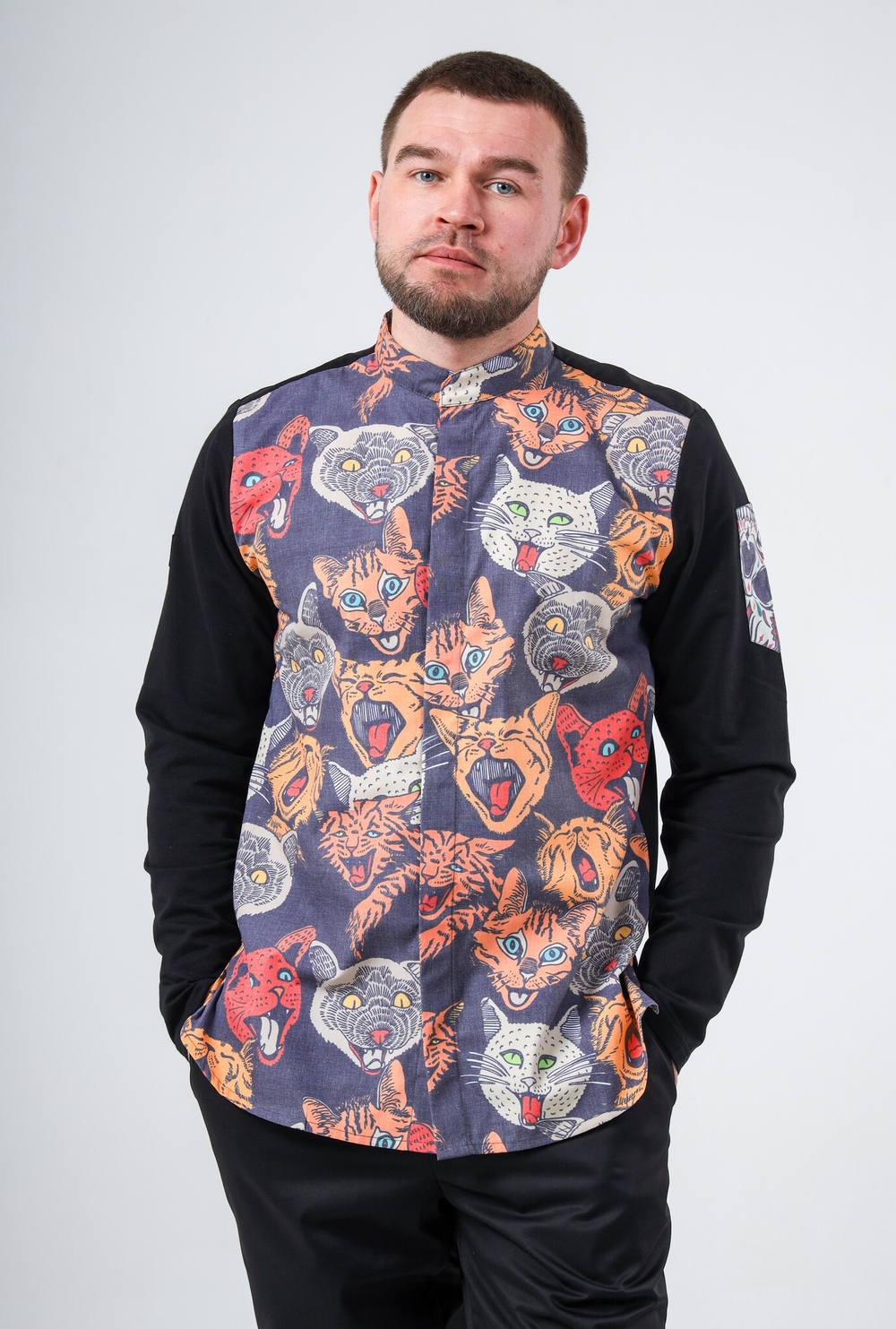 Китель поварской мужской Crazy Cats