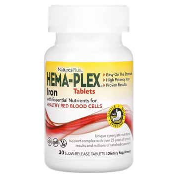 Nature's Plus Hema-Plex 30 slow-release tablets , Хема - Плекс, Железо Комплекс