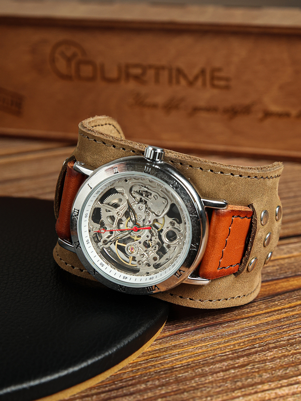 Часы скелетоны мужские механические Indiana YOURTIME