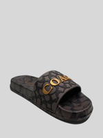 Шлепки COACH с выбитой надписью