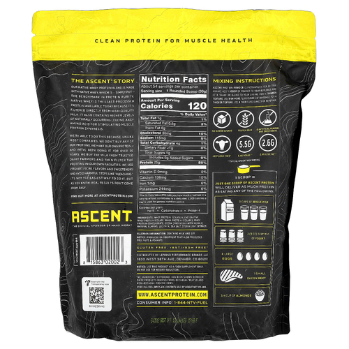 Ascent, Native Whey Protein Blend, Chocolate, 4 lb (1.8 kg)