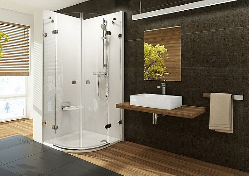Душевой уголок Ravak Brilliant BSKK4-100 100х100 3U2AAA00Y1 профиль Хром стекло Transparent