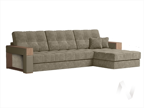 Диван угловой Женева ДУ НПБ (велюр темно-бежевый)