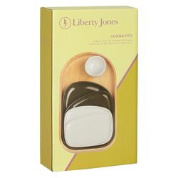 Набор из 5-ти сервировочных тарелок на деревянном подносе Sorrento