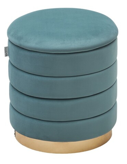 Пуф для гостиной ФРЕД бирюзовый BM-88, велюр / золотой каркас М-City