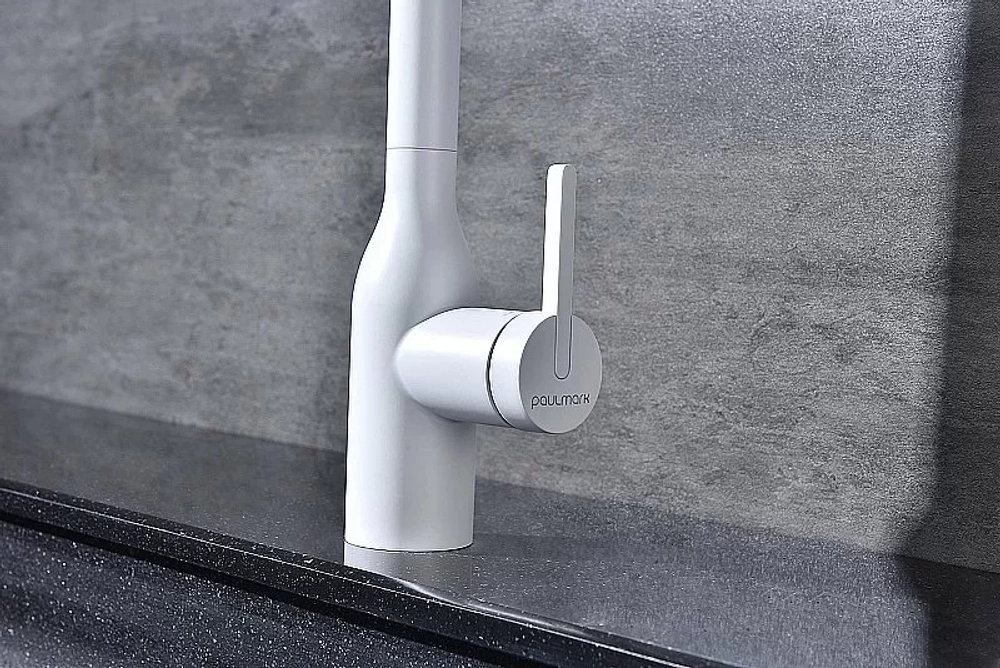 Смеситель для кухни Paulmark Magneto One Ma213188-WH белый матовый