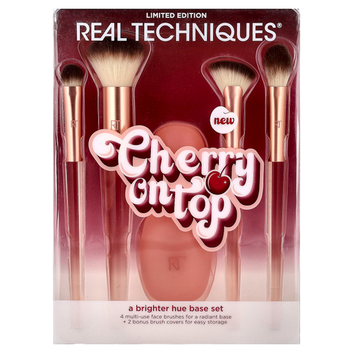 Real Techniques, Cherry On Top, набор основы для более яркого оттенка, 6 предметов