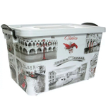 Контейнер для хранения №7 (50л) на колесах, рисунок ВЕНЕЦИЯ бел/чернРП-118