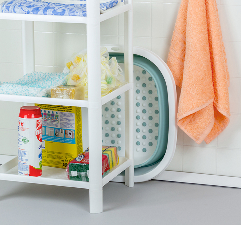 Таз ФЛЕКС 18 л для ног складной с массажной поверхностью, отверстие для подвешивания, полипропилен, ТЭП М2509