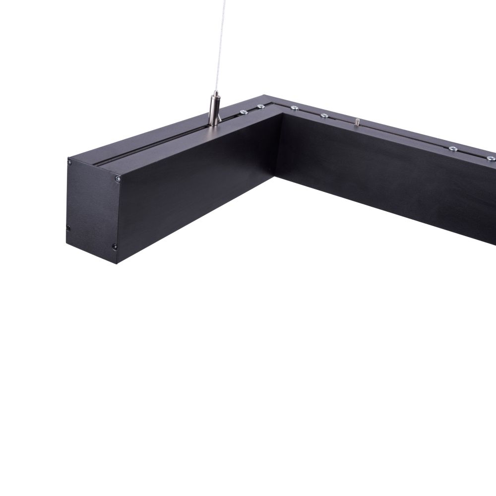 ULO-K19A 28W-4000K-Z30-120 IP40 BLACK Светильник линейный светодиодный подвесной. Зигзагообразный. профиль 50х70мм. Белый свет 4000K. 3000Лм. Алюминий. Цвет черный. TM Uniel