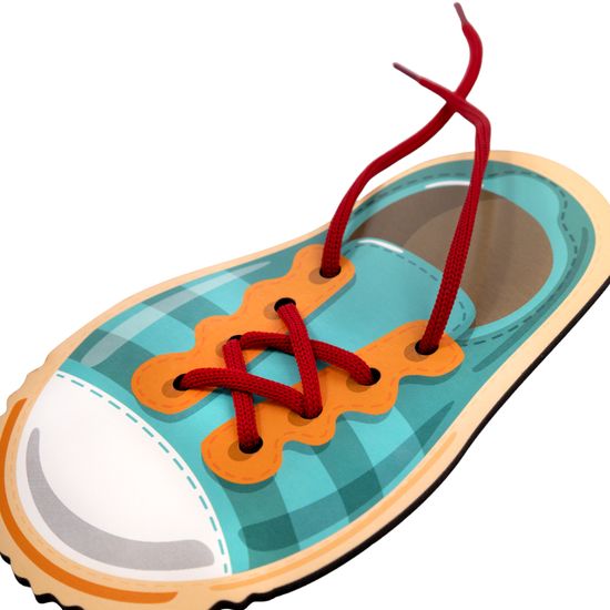 Шнуровка деревянная "Ботинки" Baby Toys Wood (европодвес)