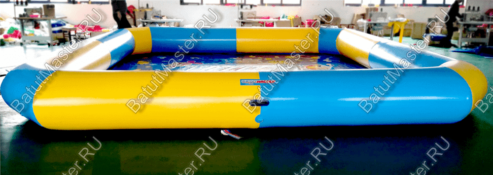 Квадратный надувной бассейн "Зебра" 6*6*0.65 м, с принт печатью на дне