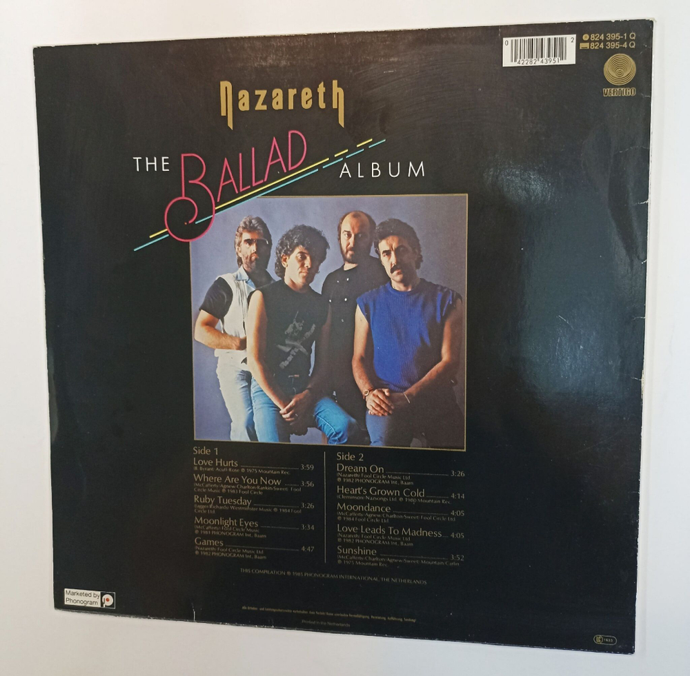 Винтажная виниловая пластинка LP Сборник Nazareth The Ballad Album (Germany 1985)