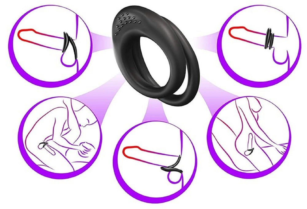 Кольцо эрекционное Incredible Duo черное