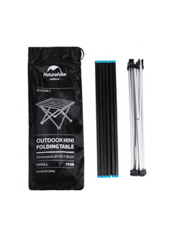 Стол складной Naturehike FT08 черный из сплава алюминия , с чехлом (NH19Z008-Z)