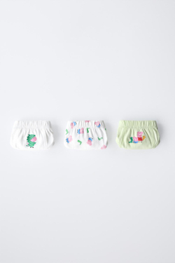 ZARA НАБОР ИЗ 3 ТРУСОВ С ПРИНТОМ PEPPA PIG ™, БЕЛЫЙ