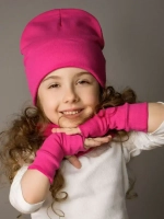 Шапка детская со снудом и митенками