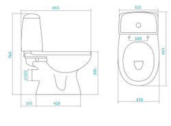 Унитаз-компакт "Цезарь" (стандарт: 2-реж., дюро)