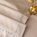 Комплект постельного белья Однотонный Сатин Премиум широкий кант на резинке OCPKR018