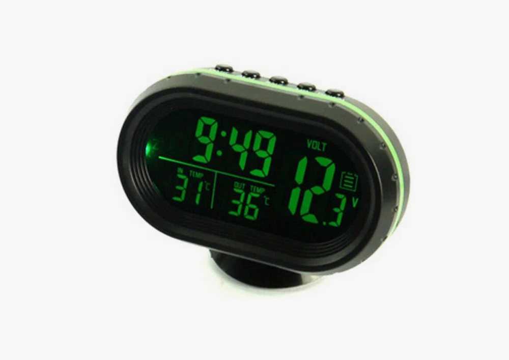 Авто часы VST 7009-V Green&Blue Монохром