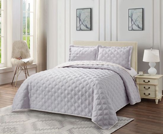 Покрывало Diva Afrodita стеганное Classic (ромб) C-03. 260x235+2 наволочки 50х70+5см