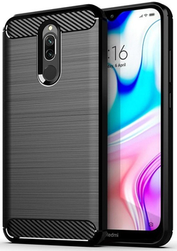 Чехол для Xiaomi Redmi 8 цвет Black (черный), серия Carbon от Caseport