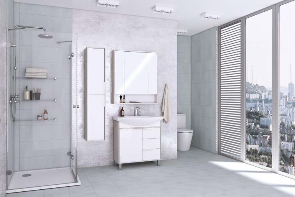 Пенал подвесной Акватон РИКО БЕЛЫЙ/ЯСЕНЬ ФАБРИК