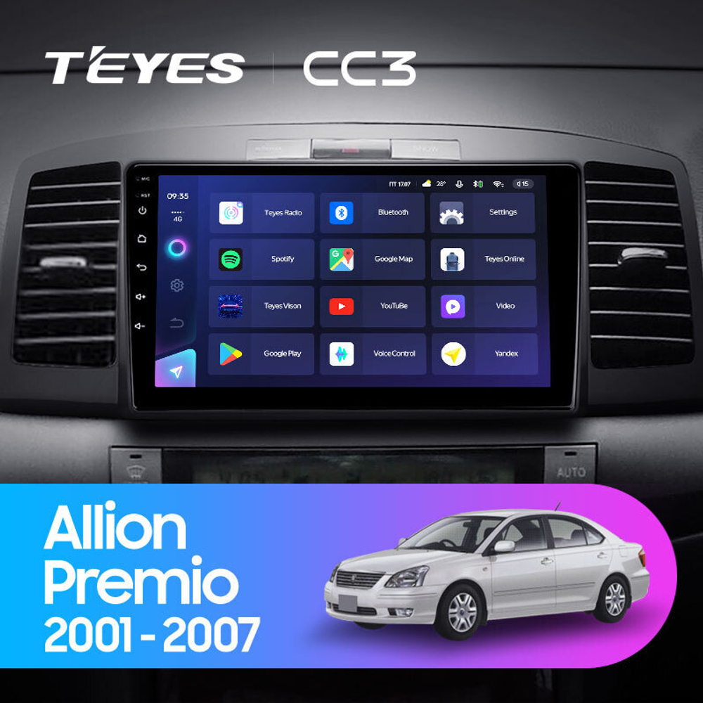 Teyes CC3 9" для Toyota Premio, Allion  2001-2007